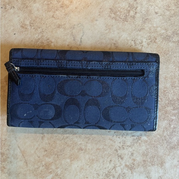 Coach Blue & Black Tri Fold Wallet - Picture 3 of 7